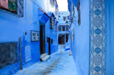Blue Chefchaouen City, Fas 'ta bir sokak.