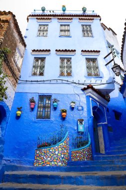Blue Chefchaouen City, Fas 'ta bir sokak.