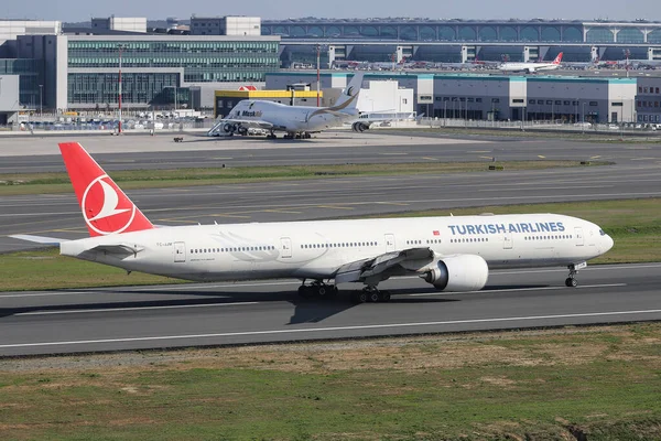 Istanbul Turkey Październik 2021 Tureckie Linie Lotnicze Boeing 777 3F2Er — Zdjęcie stockowe