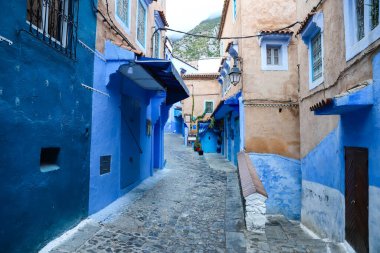 Blue Chefchaouen City, Fas 'ta bir sokak.