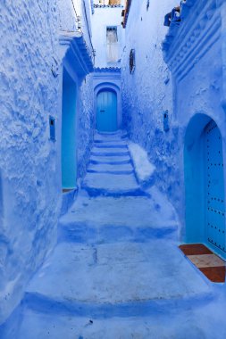 Blue Chefchaouen City, Fas 'ta bir sokak.