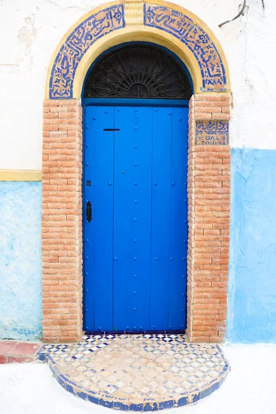 Door Building Kasbah Udayas Rabat City Morocco — Stockfoto