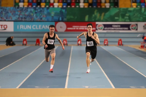 Istanbul Turkey December 2021 Athletes Running Metres Turkish Athletic Federation — Stock Photo, Image