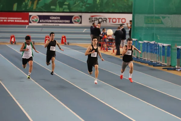 Istanbul Turkey December 2021 Atleten Die Meter Lopen Tijdens Olympische — Stockfoto