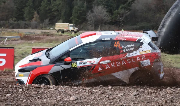 Kocaeli Turkey December 2021 Erol Akbas Drives Ford Fiesta Rally3 — Zdjęcie stockowe