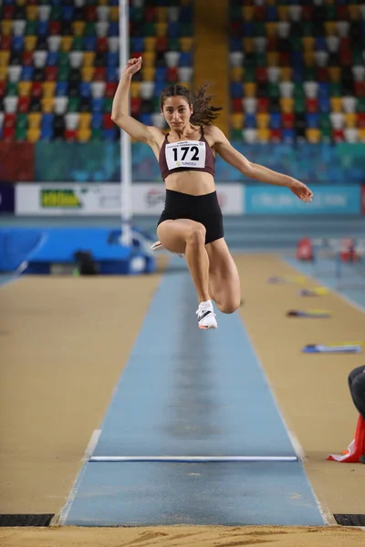 Istanbul Turquía Diciembre 2021 Atleta Indefinido Saltando Durante Las Competiciones —  Fotos de Stock