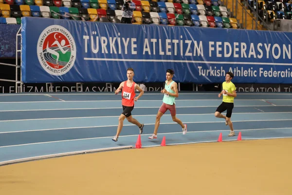 Istanbul Turkey December 2021 Athletes Running Turkish Athletic Federation Olympic — Stock Photo, Image