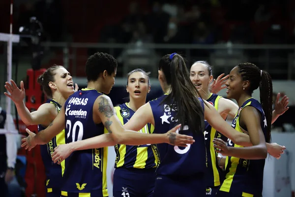 Istanbul Turquía Enero 2022 Jugadores Fenerbahce Celebran Punto Marcador Durante — Foto de Stock