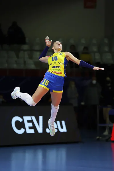 Istanbul Turquía Enero 2022 Aleksandra Milanova Sirve Durante Partido Voleibol — Foto de Stock