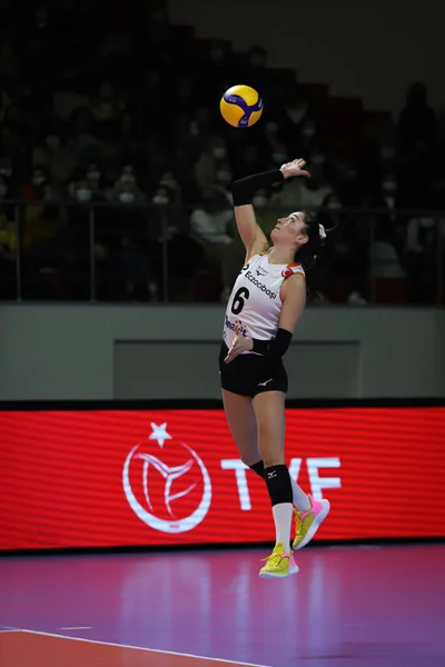 Istanbul Turchia Gennaio 2022 Saliha Sahin Serve Durante Partita Della — Foto Stock