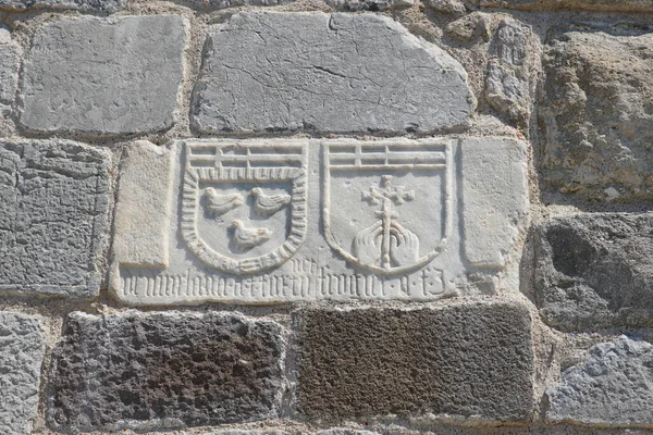 Knight Symbols Bodrum Castle Bodrum Town Mugla City Turkey — Foto de Stock