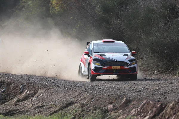 KOCAELI, TURKEY - 26 Aralık 2021: Erol Akbas, Türkiye Rallycross Şampiyonası sırasında Ford Fiesta Rally3 takımını sürdü.