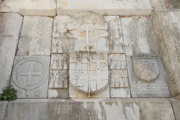 Knight Symbols Bodrum Castle Bodrum Town Mugla City Turkey — Foto de Stock