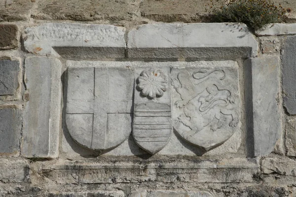 Knight Symbols Bodrum Castle Bodrum Town Mugla City Turkey — Foto de Stock