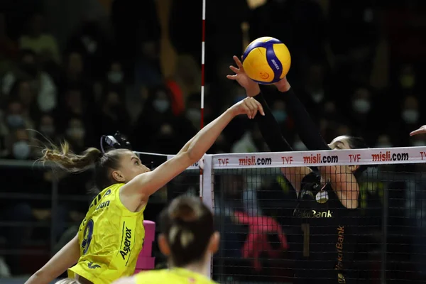 Istanbul Turkey January 2022 Meliha Ismailoglu Action Fenerbahce Opet Vakifbank — 스톡 사진