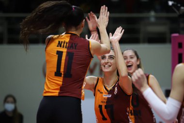 ISTANBUL, TURKEY - 30 HAZİRAN 2022: Galatasaray 'da Ceren Kapucu - Burhan Felek Spor Salonu' nda Yesilyurt Türkiye Sultanlar Ligi karşılaşması