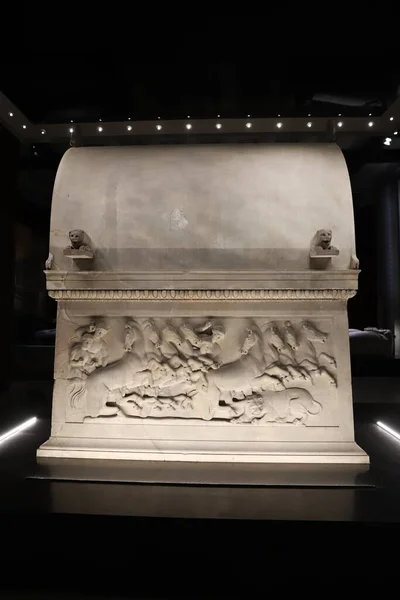 Lycian Sarcophagus Sidon Istanbul Archaeological Museums Istanbul City Turkey — Stock Photo, Image