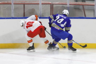 İSTANBUL, TÜRKEYE - 09 Ocak 2022: Türkiye - Kırgızistan U20 Avrupa Asya Şampiyonası karşılaşmasında hareket halindeki oyuncular