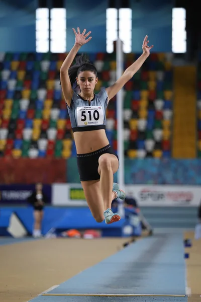 Istanbul Turkey January 2022 Undefined Athlete Long Jumping Turkish Athletic — Fotografia de Stock