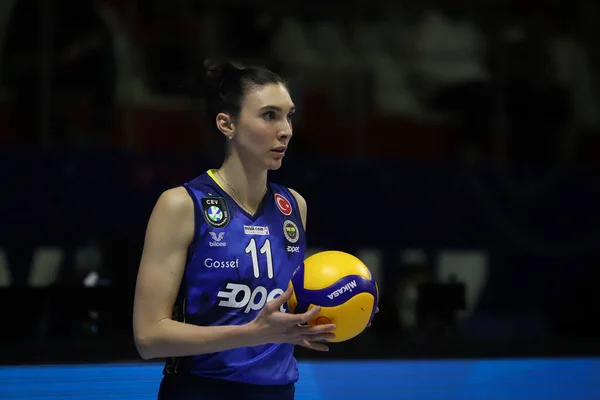 Istanbul Turkey February 2022 Naz Aydemir Akyol Serves Fenerbahce Opet — 图库照片