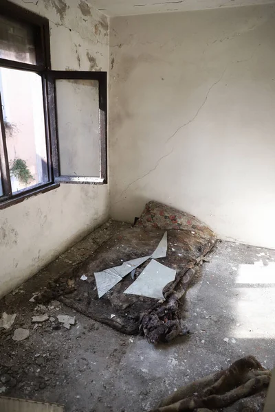 ISTANBUL, TURKEY - JANUARY 06, 2022: Abandoned room in forsaken brothel in Zurefa Street where brothel district of Istanbul and closed in 2019
