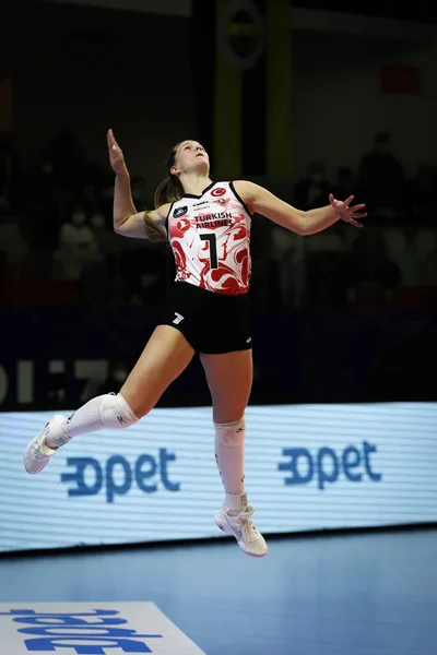 Istanbul Turkey February 2022 Kiera Van Ryk Serves Turk Hava — Foto Stock