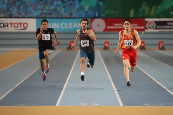 Istanbul Turkey Februari 2022 Atleten Die Lopen Tijdens Het Olympische — Stockfoto