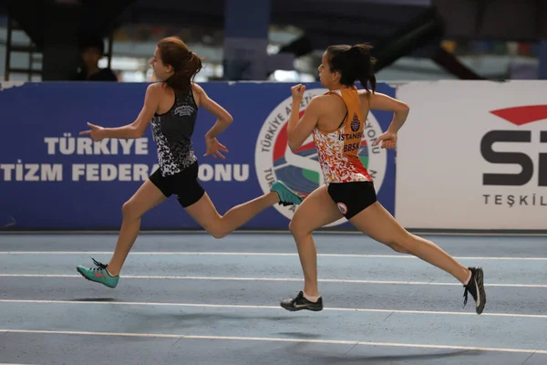 Istanbul Turkey February 2022 Athletes Running Turkey Olympic Preparation Center — ストック写真