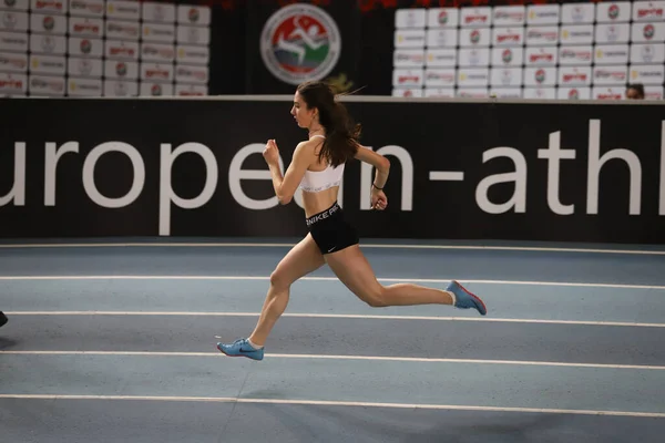 Istanbul Turkey February 2022 Undefined Athlete Running Turkey Olympic Preparation — Foto Stock