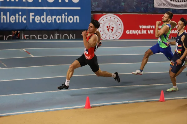 Istanbul Turkey March 2022 Athletes Running 4X400 Metres Relay Balkan — Foto Stock