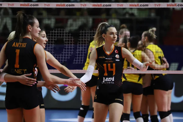 ISTANBUL, TURKEY - MARCH 13, 2022: Alexia Ioana Carutasu in Galatasaray HDI Sigorta vs Vakifbank Turkish Sultans League match in Burhan Felek Sport Hall