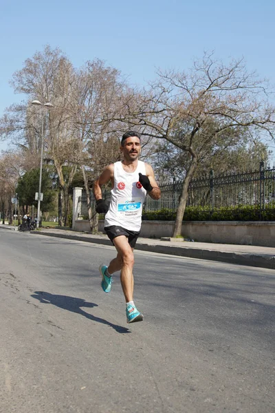 Istanbul Turkey November 2021 Athletes Running Istanbul Half Marathon Historic — Φωτογραφία Αρχείου