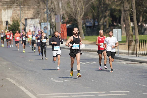 Istanbul Turkey November 2021 Athletes Running Istanbul Half Marathon Historic — 图库照片