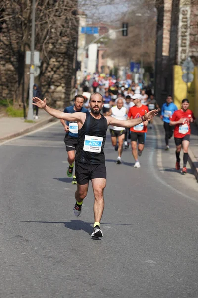 Istanbul Turkey November 2021 Athletes Running Istanbul Half Marathon Historic — Stock Fotó