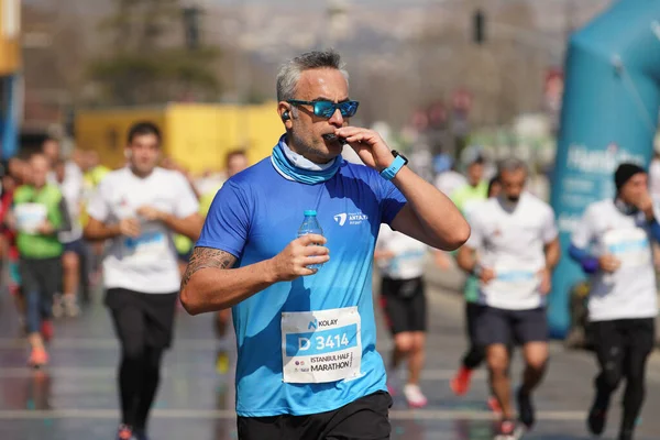 Istanbul Turkey November 2021 Athlete Running Istanbul Half Marathon Historic — Stock Photo, Image