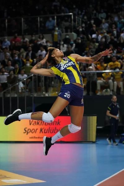 Istanbul Turkey March 2022 Melissa Vargas Serves Vakifbank Fenerbahce Opet — Stock Photo, Image