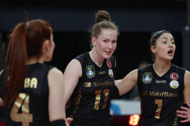 ISTANBUL, TURKEY - MARCH 20, 2022: Isabelle Haak in Vakifbank vs PTT Turkish Sultans League match in Vakifbank Sport Hall