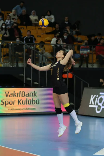 Istanbul Turkey March 2022 Cansu Ozbay Serves Vakifbank Ptt Turkish — Foto de Stock