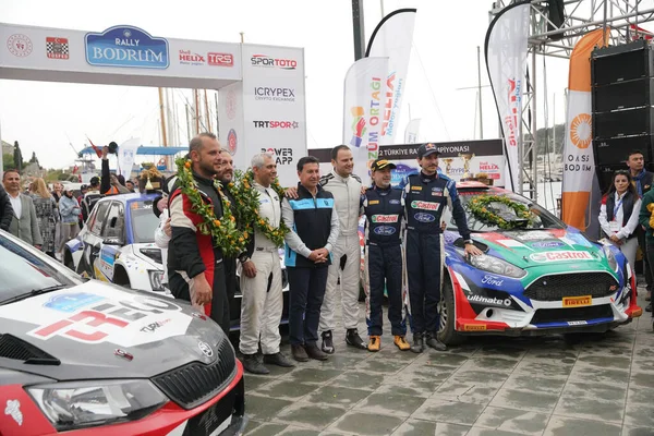 Mugla Turkey April 2022 Winners Finish Podium Bodrum Rally — Zdjęcie stockowe