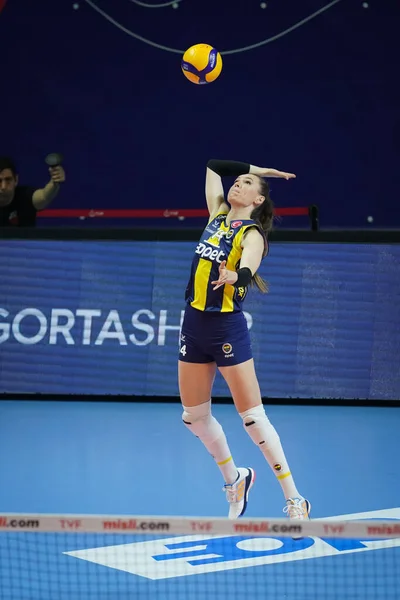 Istanbul Turkey April 2022 Eda Erdem Dundar Serves Fenerbahce Opet — Foto de Stock