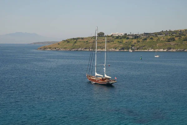 Sailboat Bodrum Town Aegean Coast Turkey — Stock Photo, Image