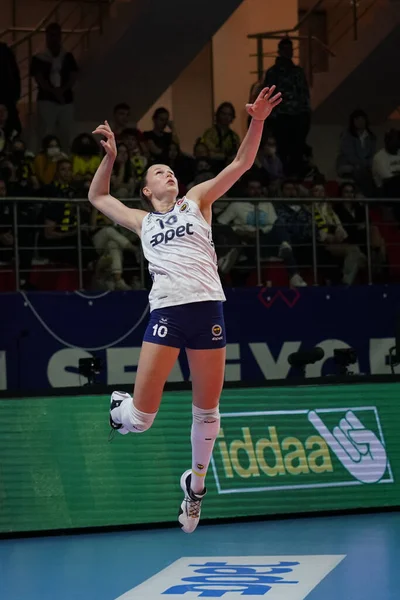 Istanbul Turkey April 2022 Arina Fedorovtseva Serves Fenerbahce Opet Vakifbank — Stock Photo, Image