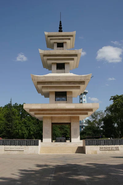 Monument Turkish Soldier Korean War Ankara City Turkiye — Stok fotoğraf