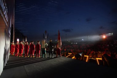 ISTANBUL, TURKEY - MAY 29, 2022: Mehter band in celebrations of anniversary of Istanbuls conquest