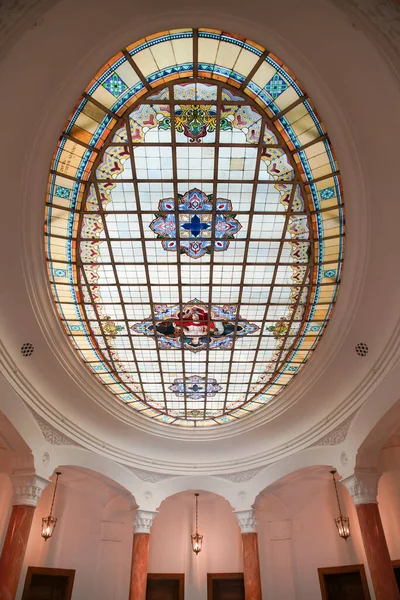 Ankara Turkiye June 2022 Stained Glass Roof Turkiye Bankasi Economic — Stockfoto