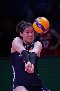 ANKARA, TURKIYE - JUNE 04, 2022: Wang Yunlu in action during China vs Italy VNL Pool match in Ankara Arena