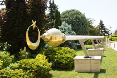 Flagpole in Anitkabir mausoleum of Mustafa Kemal Ataturk in Ankara City, Turkiye
