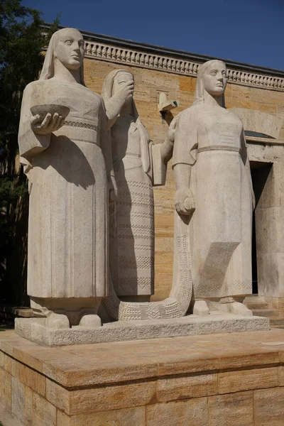 Turkish Women sculpture located at the entrance of the Road of Lions in Anitkabir, Ankara City, Turkiye