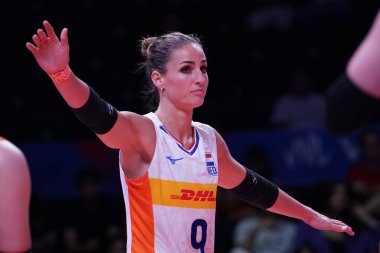 ANKARA, TURKIYE - Haziran 05, 2022: Schoot Myrthe Sırbistan 'da Hollanda ile Ankara Arena' da oynanan VNL Havuz Maçı