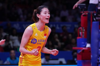 ANKARA, TURKIYE - HAZİRAN 05, 2022: Diao Linyu in Thailand vs China VNL Pool maçı Ankara Arena 'da